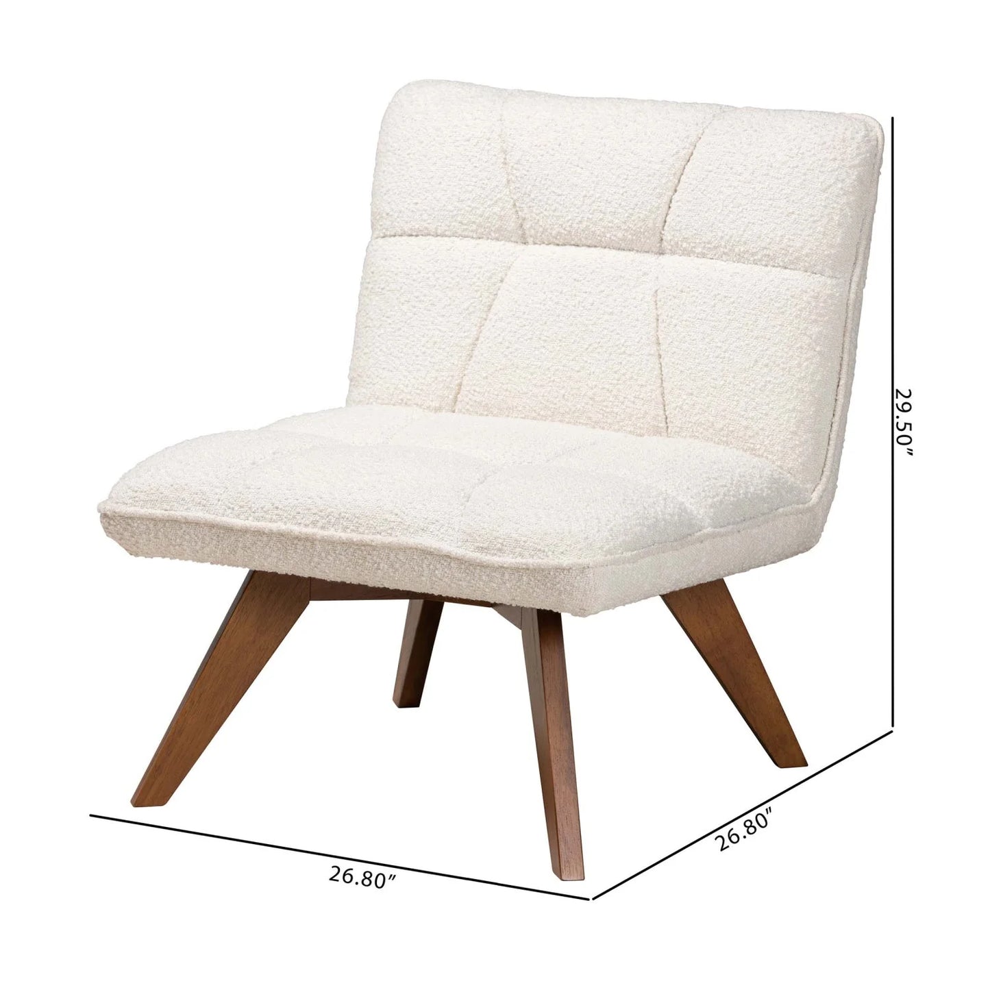 Luxury Cream Boucle Accent Lounge Chair Modern Italian Style for Villa