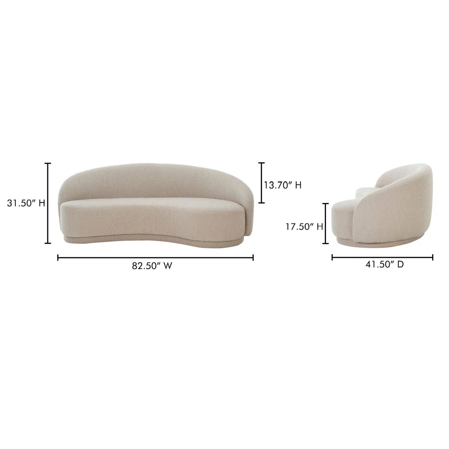 Luxury Curved Bouclé Sofa Modern Italian Style for Villa