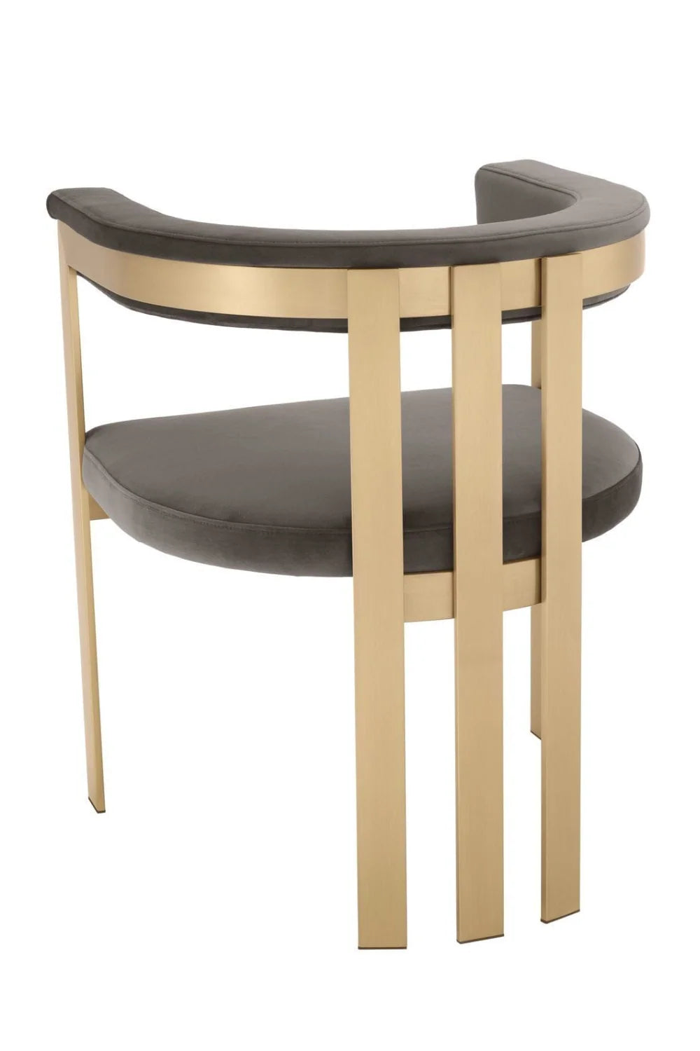 Luxury Curved Gray Velvet Modern Dining Chair European Style for Villa
