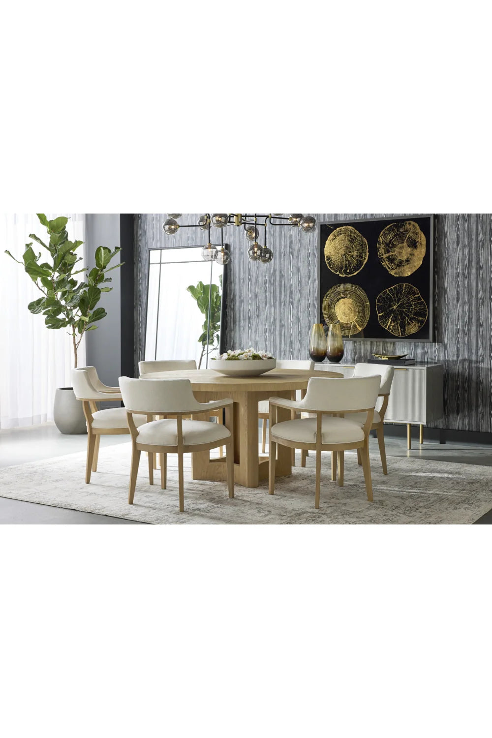 Luxury Elma Round Dining Table Modern Italian Style for Villa