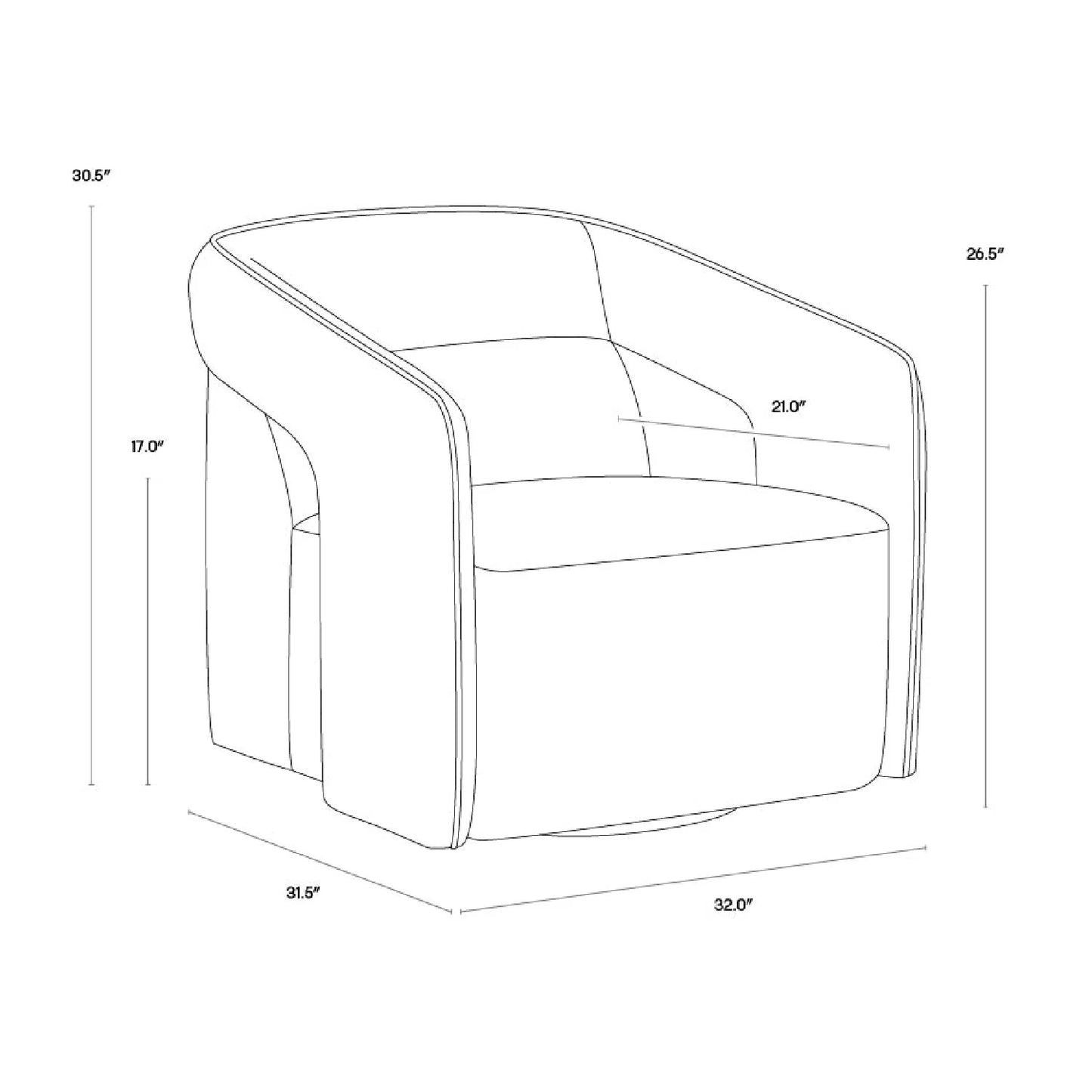 Luxury Fabric Swivel Accent Chair Modern Italian Style for Villa