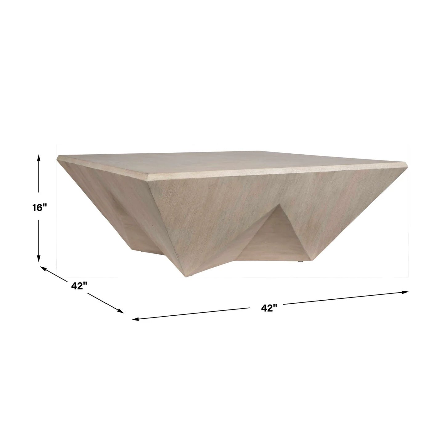 Luxury Faceted Mango Wood Coffee Table Modern Italian Style for Villa