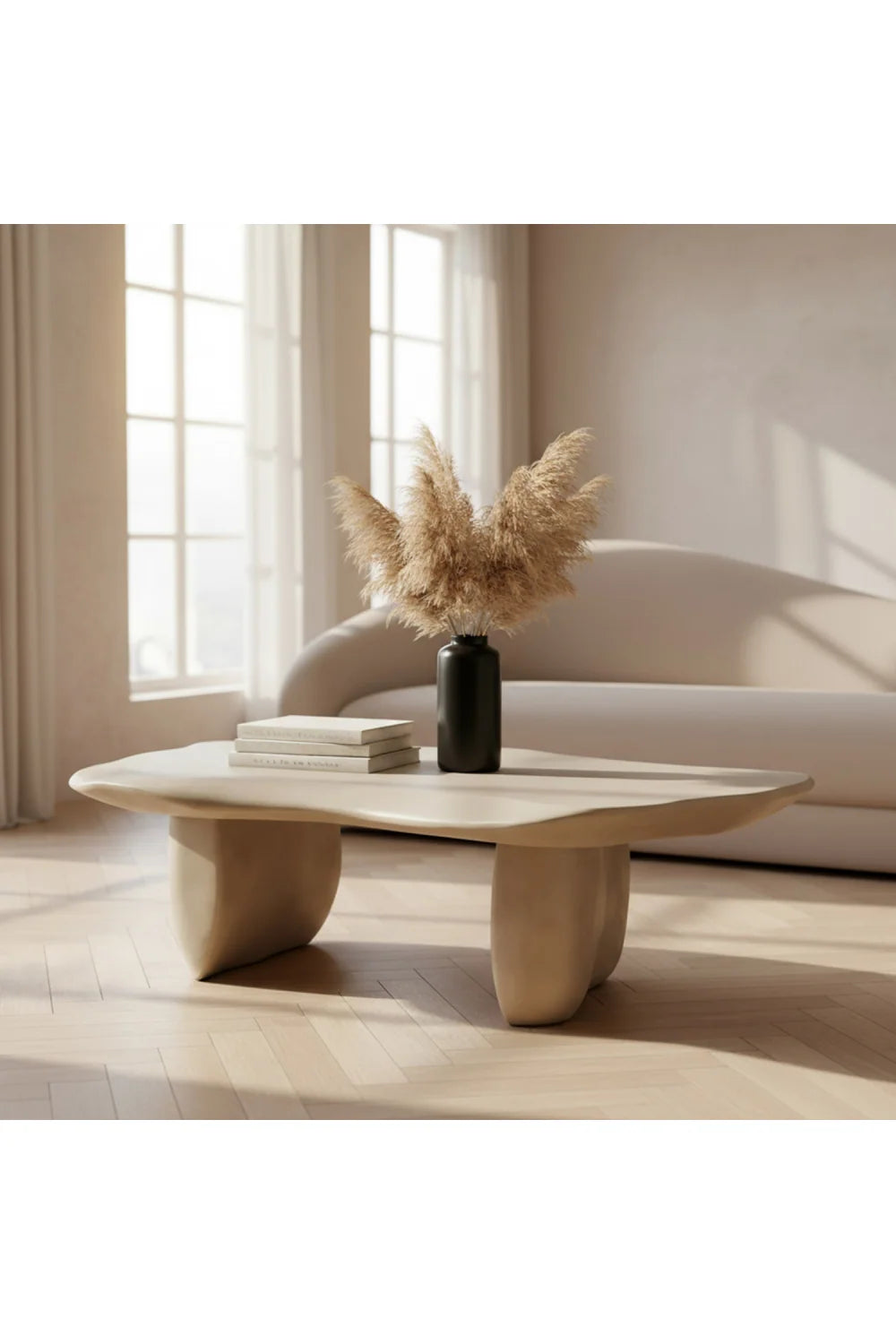 Luxury Free-Form Concrete Coffee Table Modern Italian Style for Villa