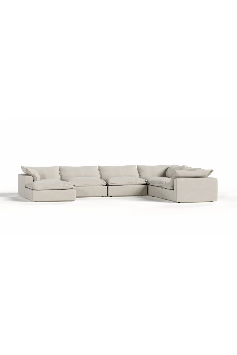 Luxury Garman Gray Fabric Modular Sectional Sofa Modern Italian Style for Villa