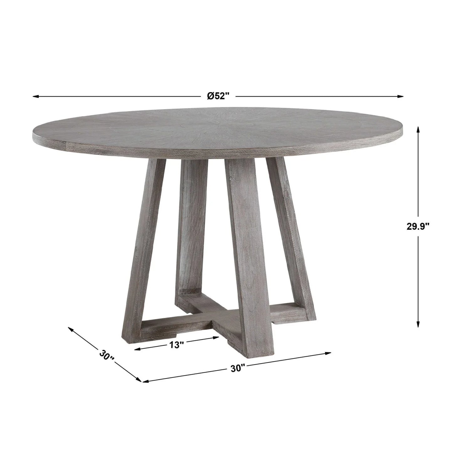 Luxury Gidran Gray Oak Round Dining Table Modern Italian Style for Villa