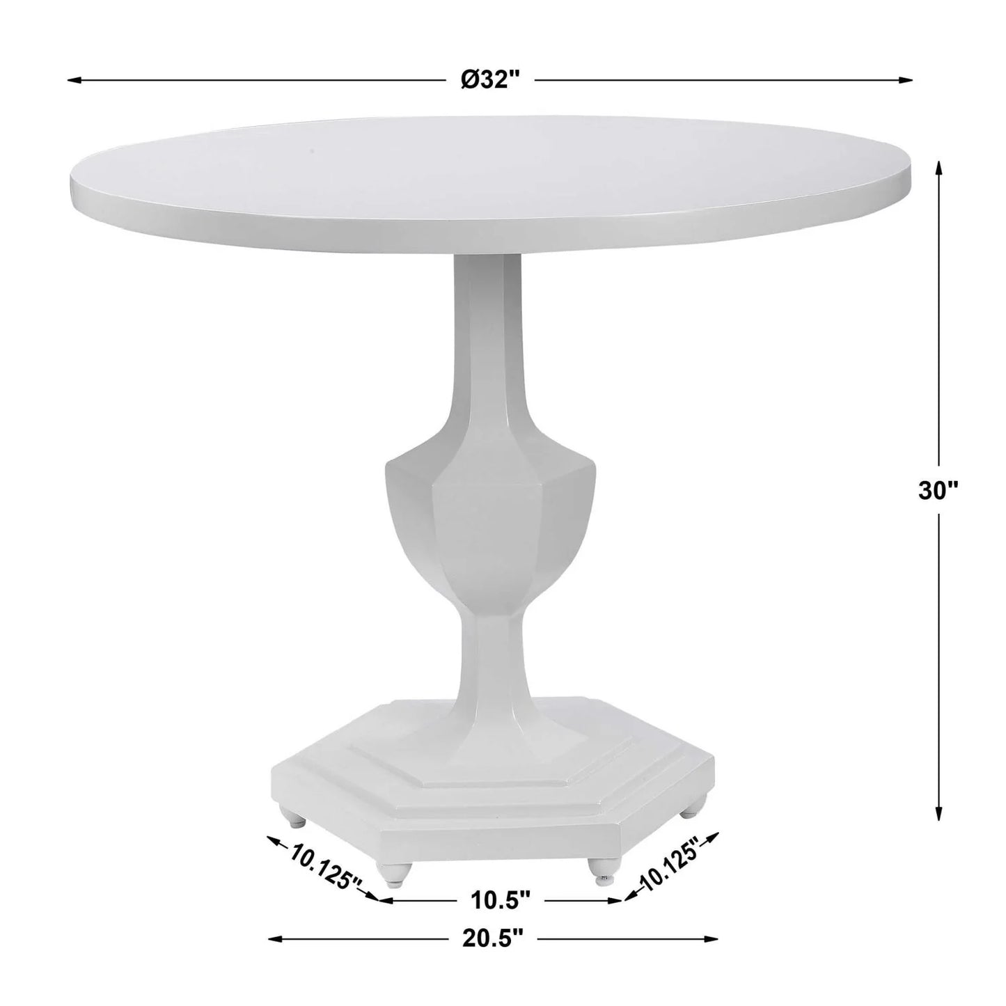 Luxury Gloss White Round Foyer Table Modern Italian Style for Villa