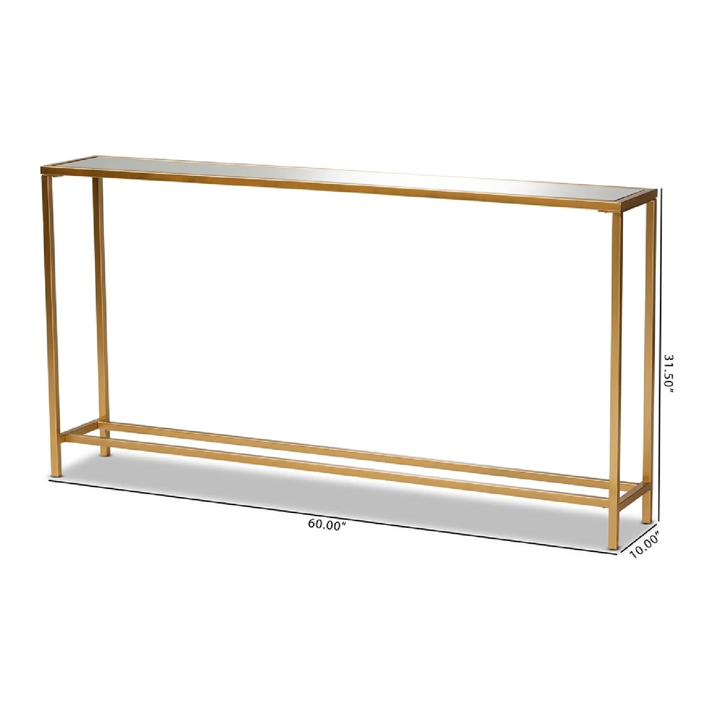 Luxury Gold Framed Glass Console Table Modern Italian Style for Villa