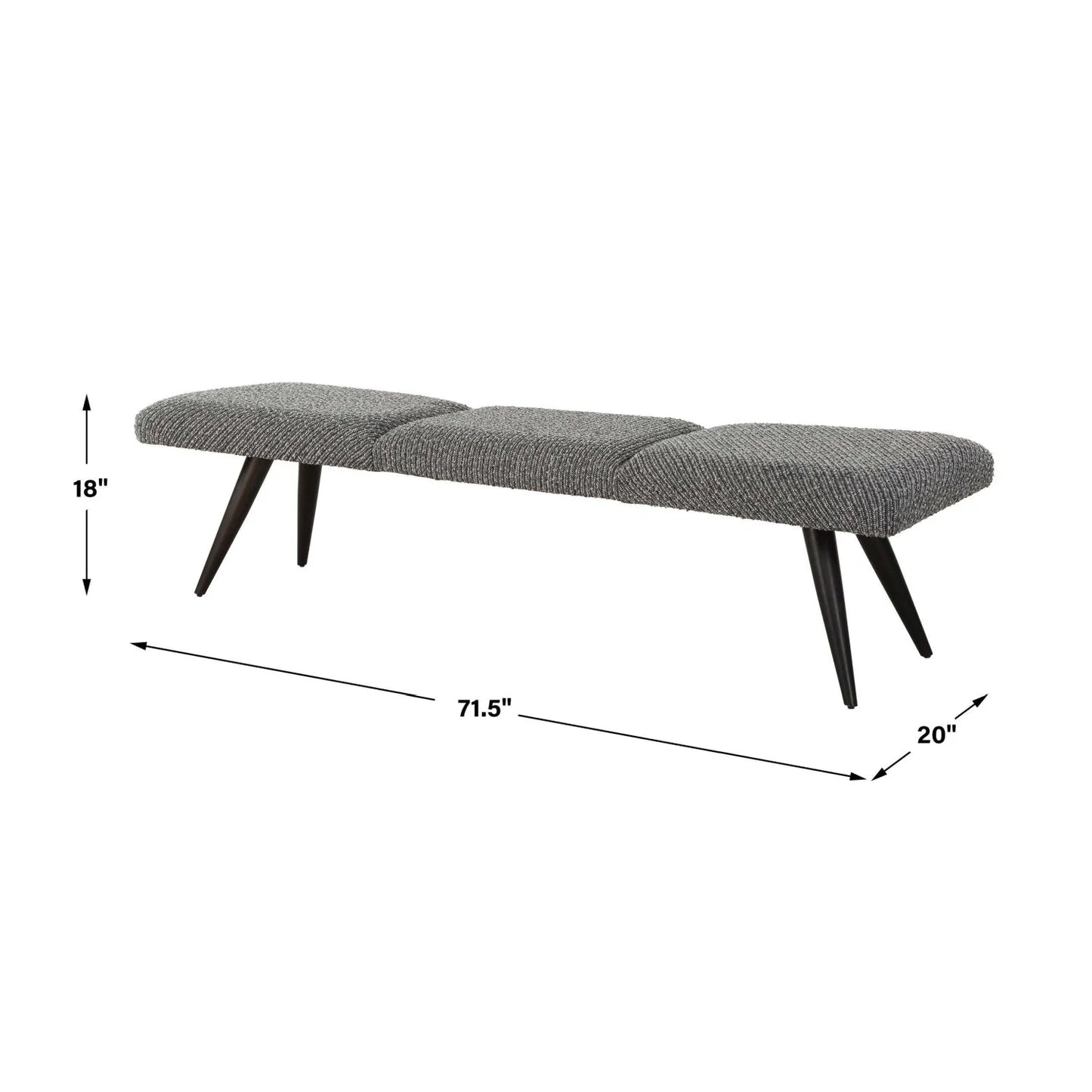 Luxury Gray Boucle Bench European Style for Villa