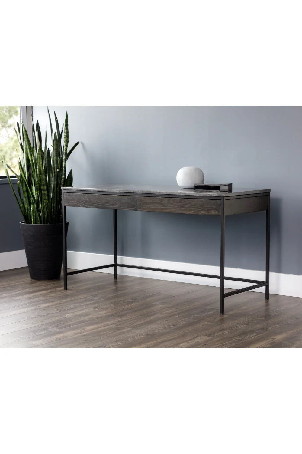 Luxury Gray Marble Console Table Modern Italian Style for Villa
