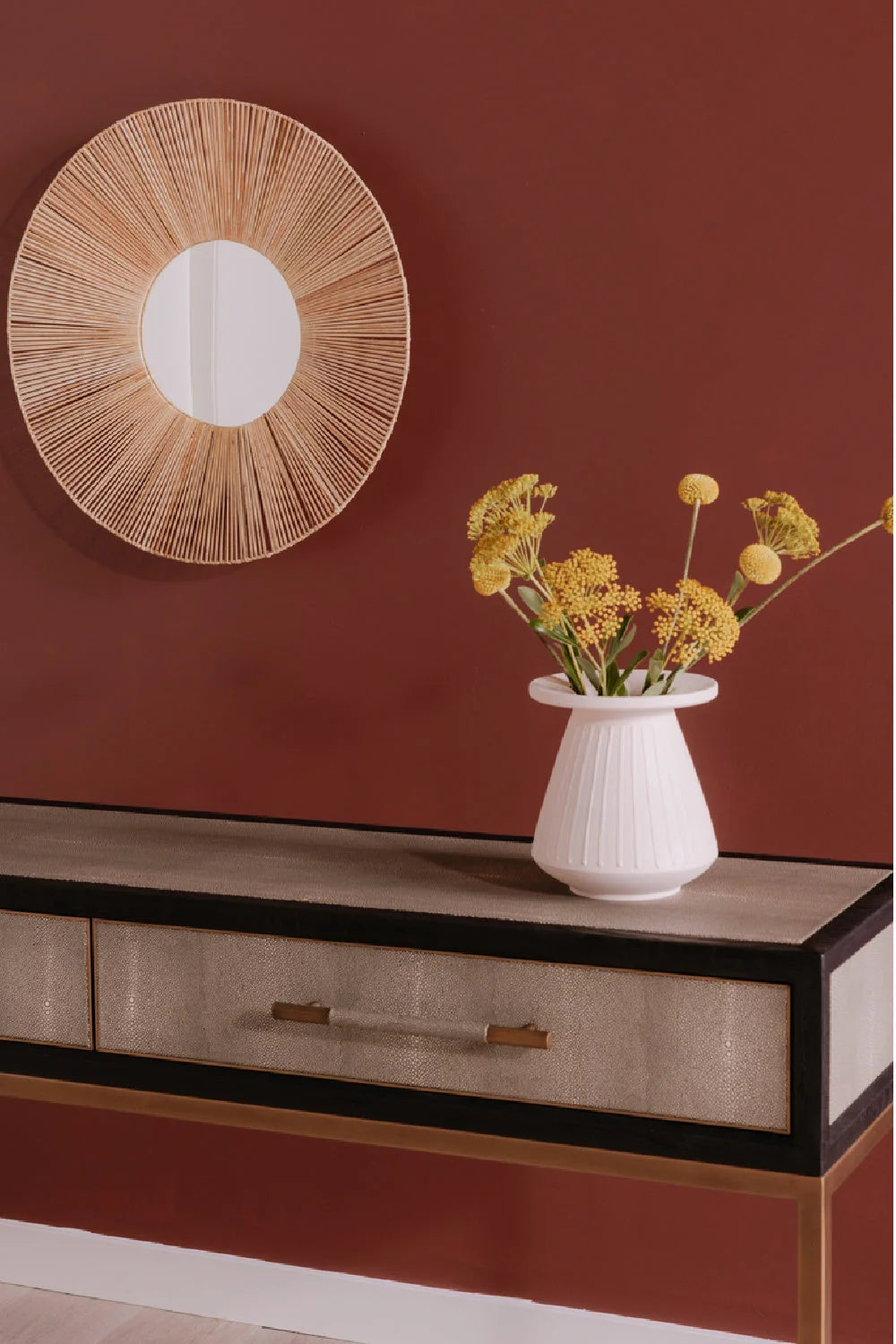 Luxury Gray Shagreen Console Table Modern Italian Style for Villa