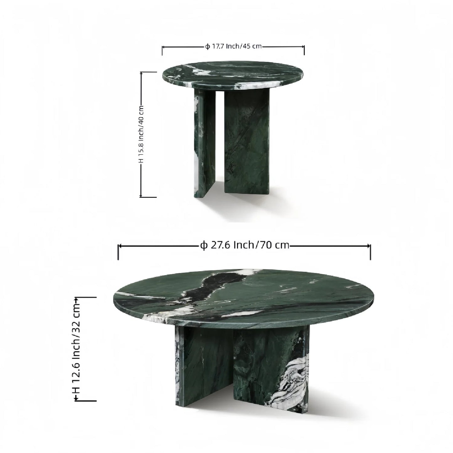 Luxury Green Marble Coffee Table Modern Italian Style for Villa