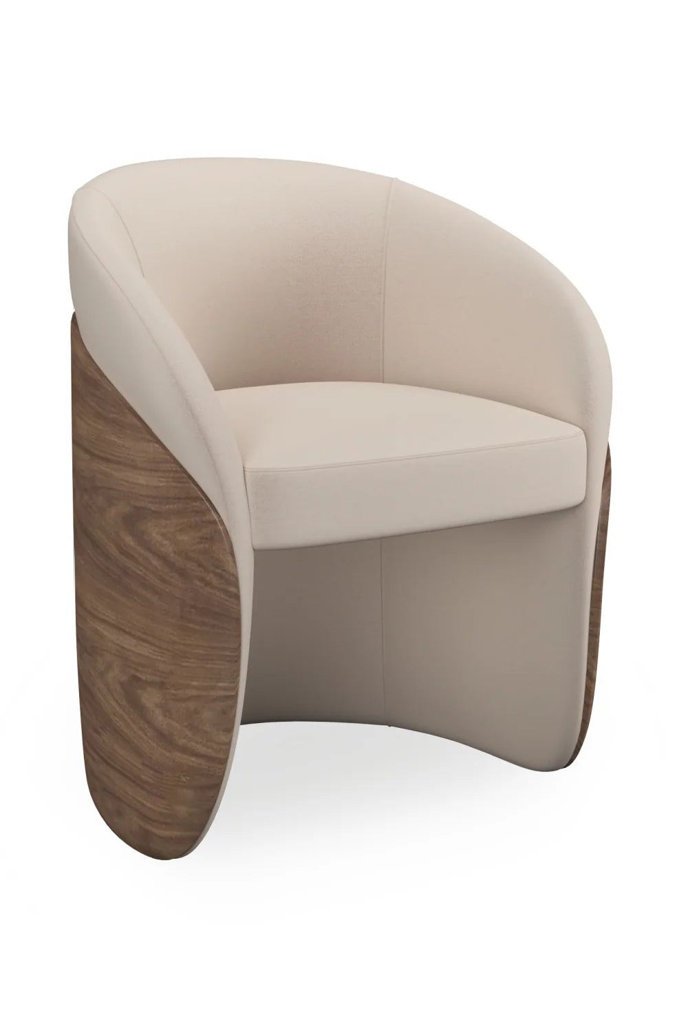 Luxury Ivory Mohair Modern Dining Chair European Style for Villa