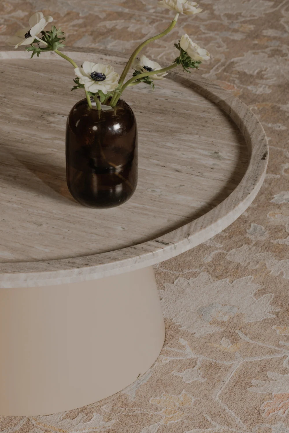 Luxury Kimberley Round Marble Tray Coffee Table Modern Italian Style for Villa