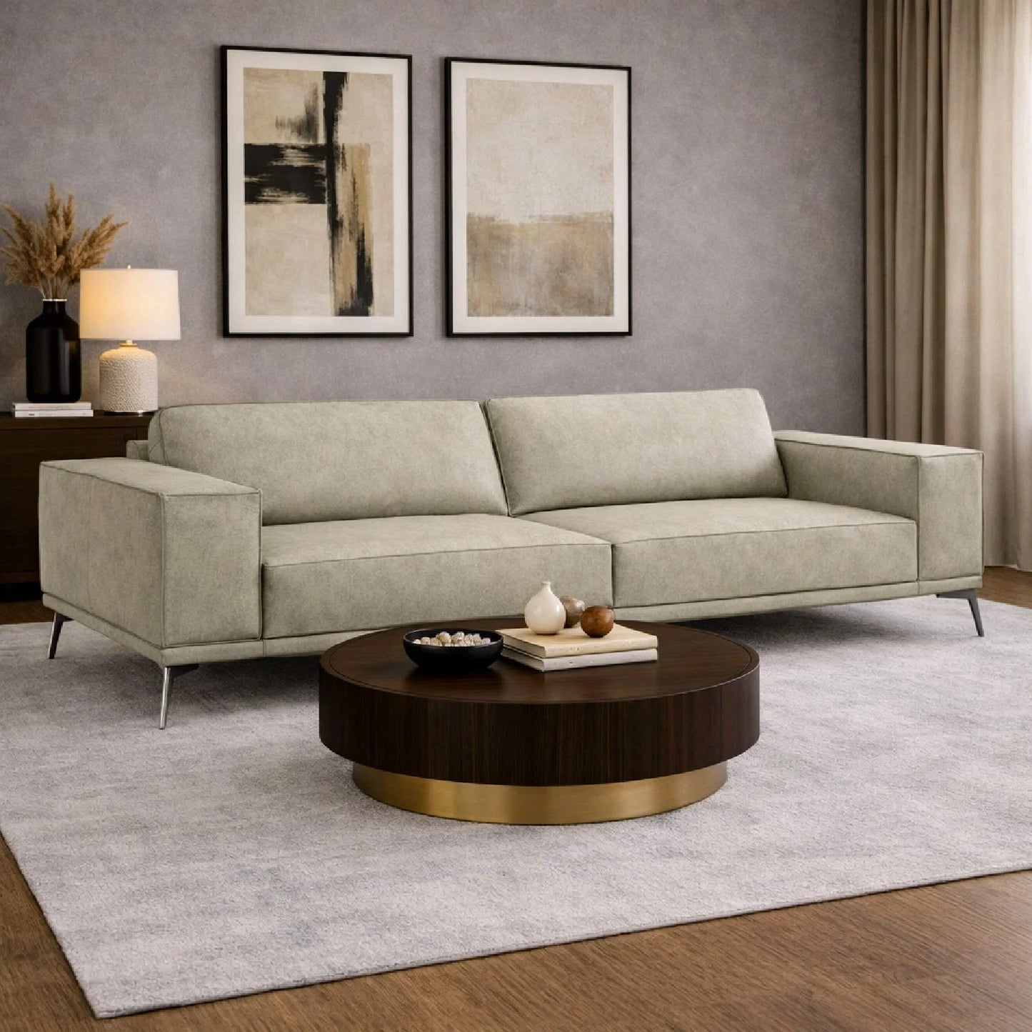 Luxury Leather Sofa Modern Italian Style for Villa