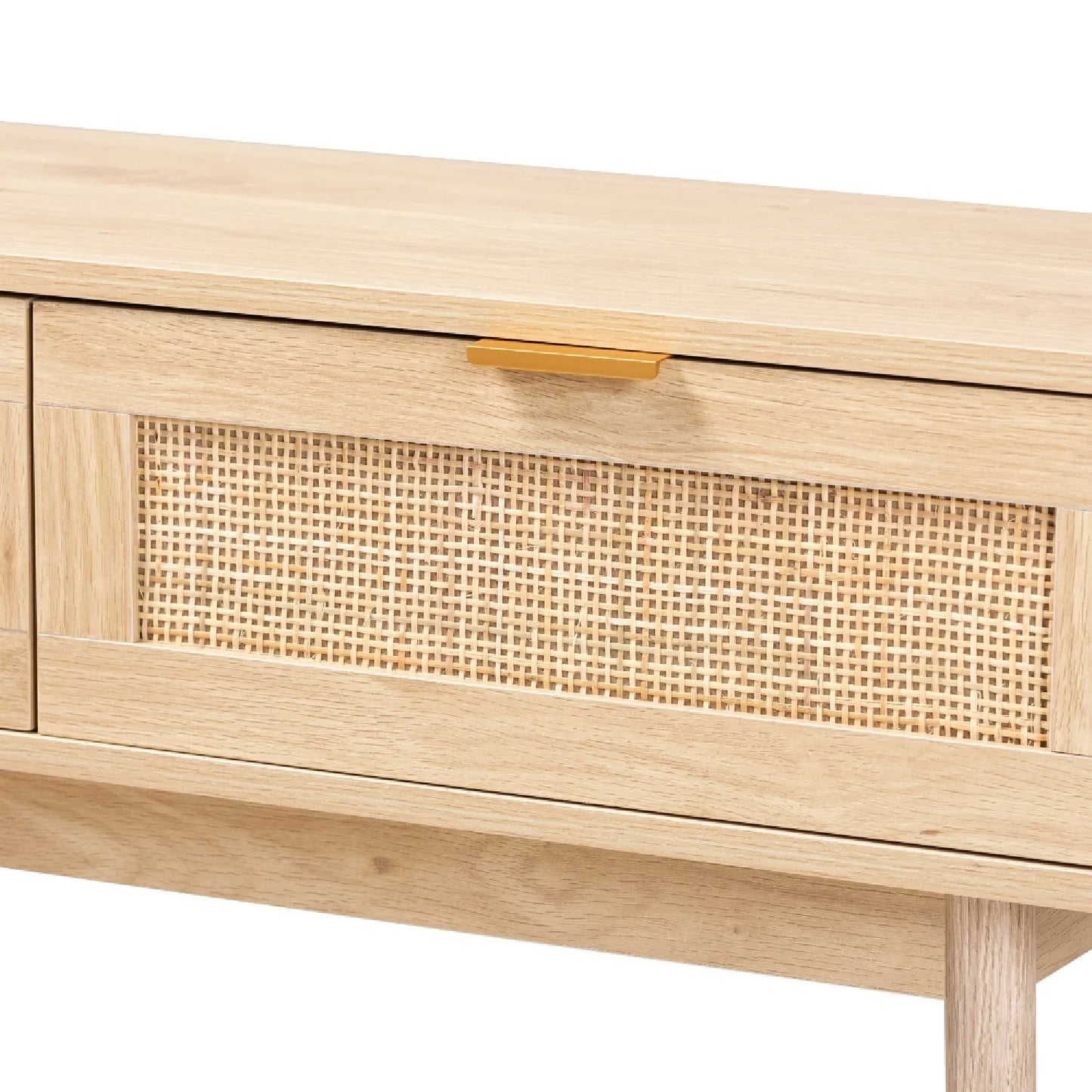 Luxury Light Oak 2-Drawer Console Table Modern Italian Style for Villa