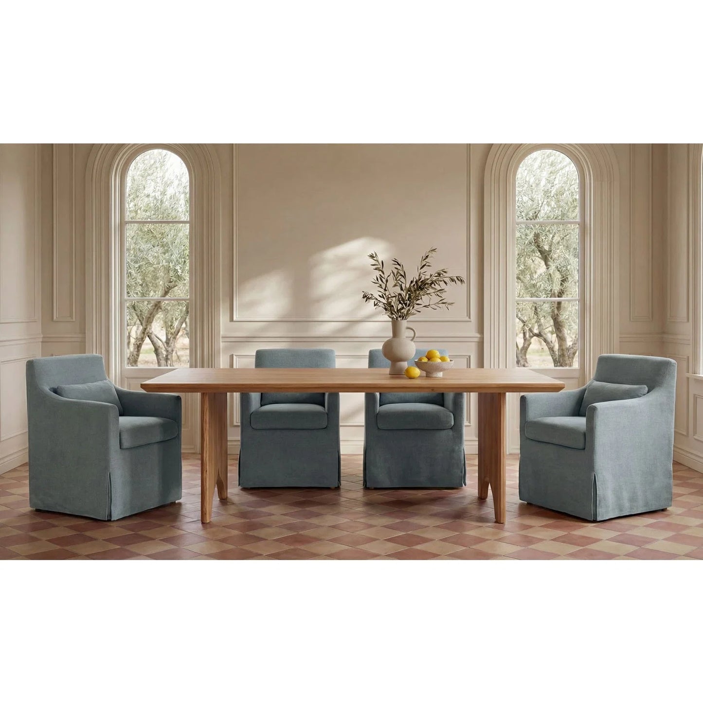 Luxury Lydia Fabric Dining Chair Modern Italian Style for Villa