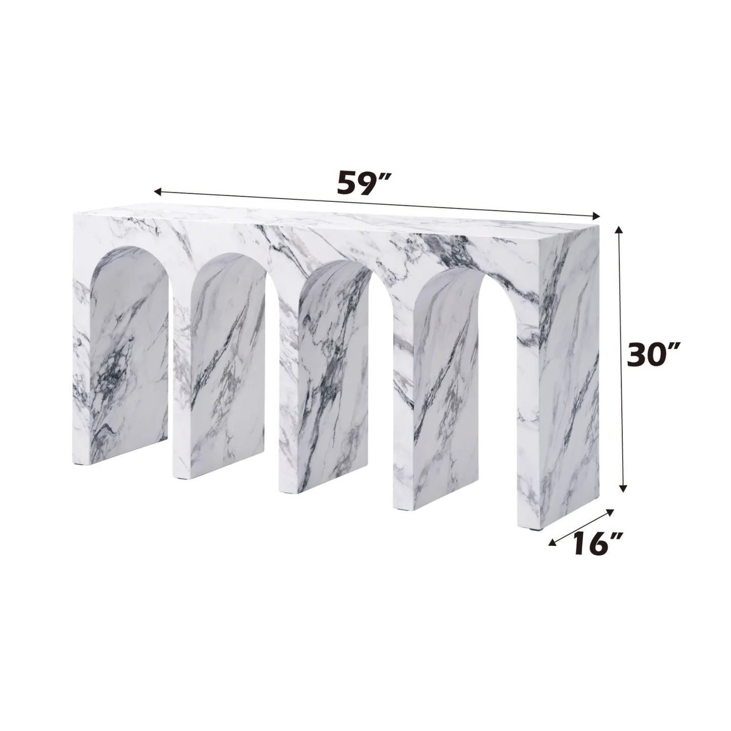 Luxury Marble Look Stone Console Table Modern Italian Style for Villa