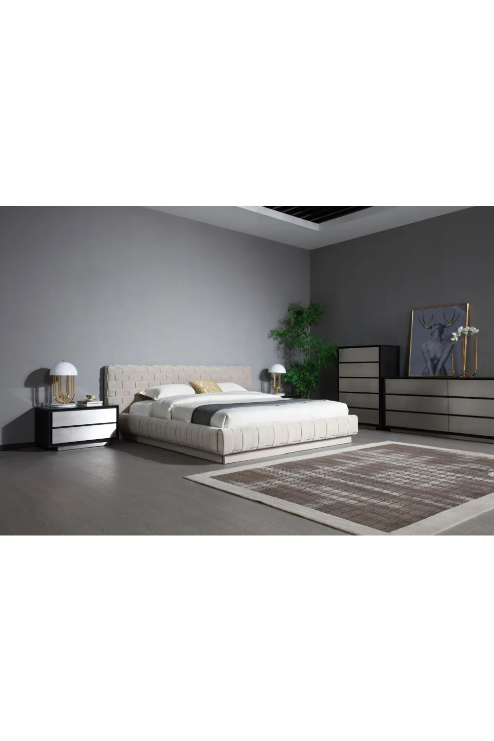 Luxury Modern Aluminum 5-Drawer Chest European Style for Villa