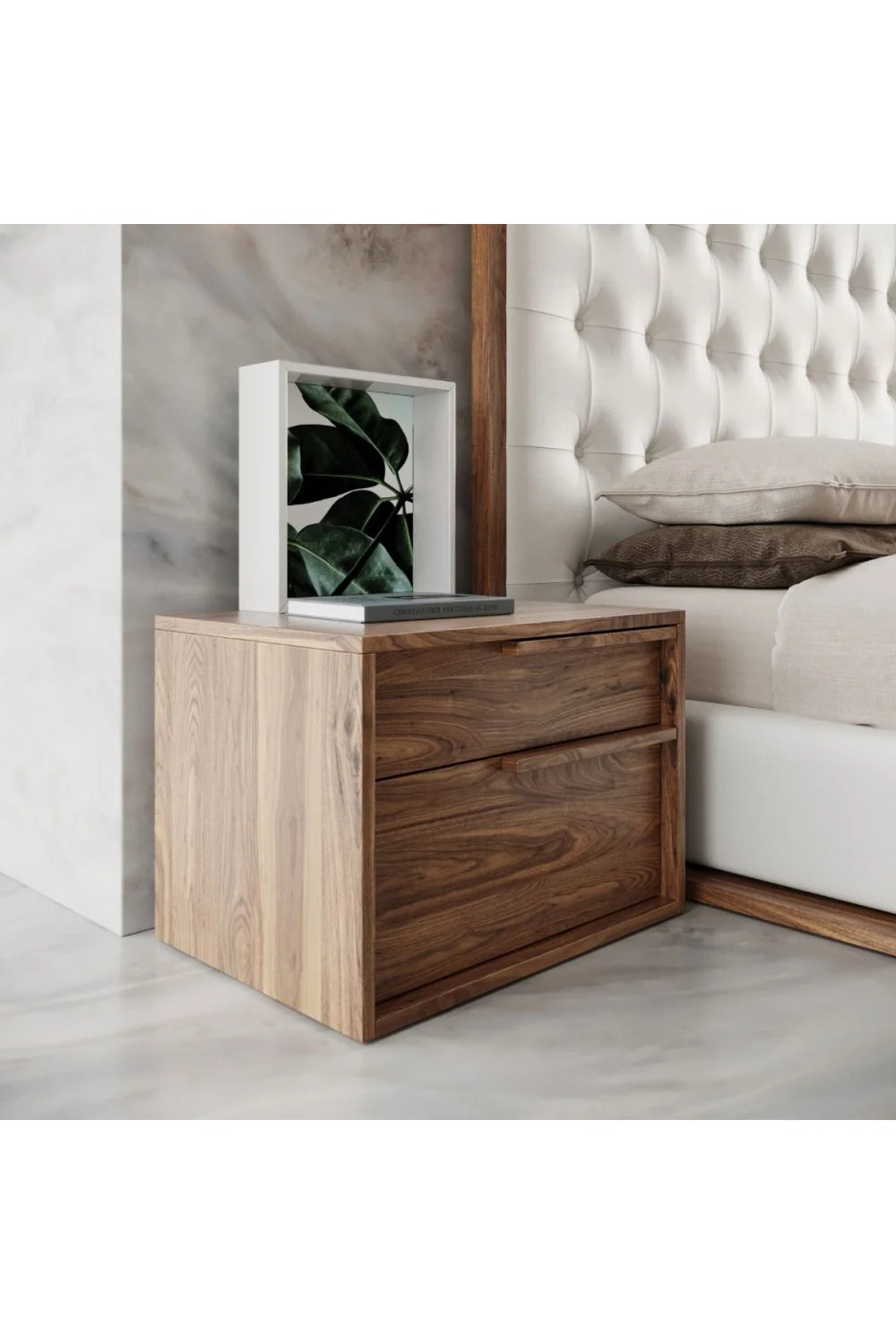 Luxury Modern Amberlie 2-Drawer Nightstand European Style for Villa