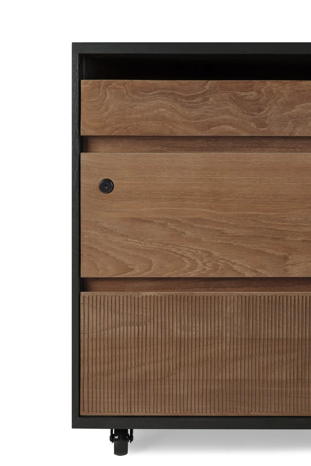 Luxury Modern Black Teak Drawer Unit European Style for Villa