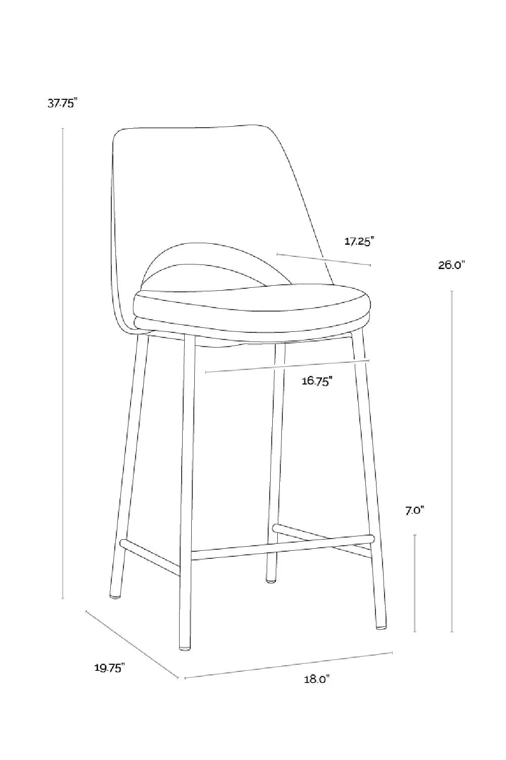 Luxury Modern Blue Fabric Counter Stool European Style for Villa