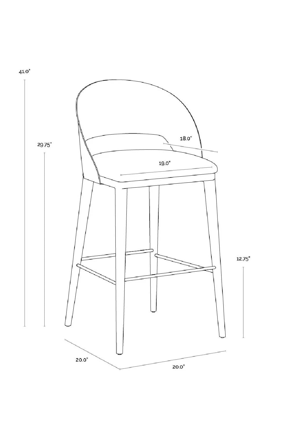 Luxury Modern Brown Leather Bar Stool European Style for Villa