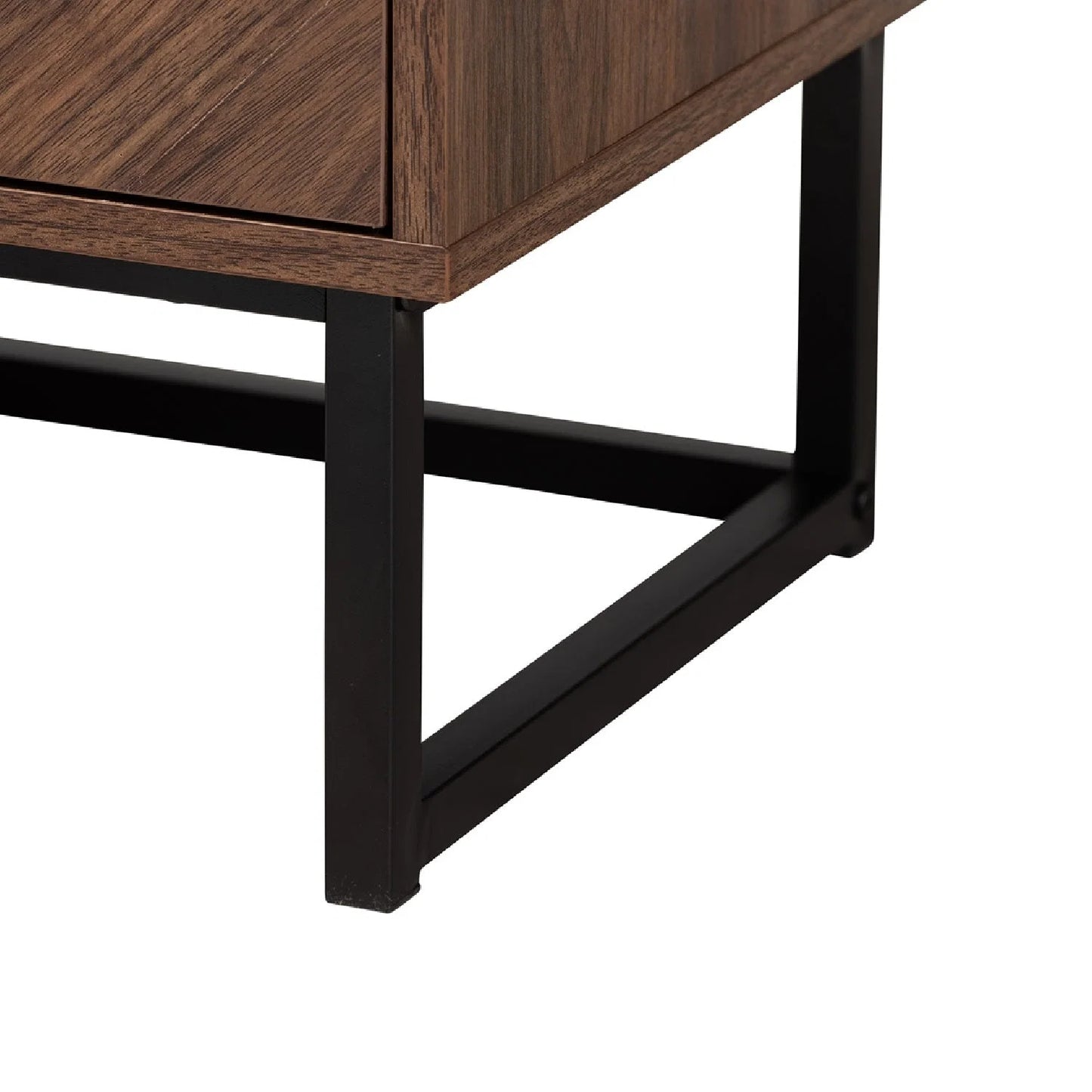 Luxury Modern Brown Wood 2-Door Cabinet European Style for Villa