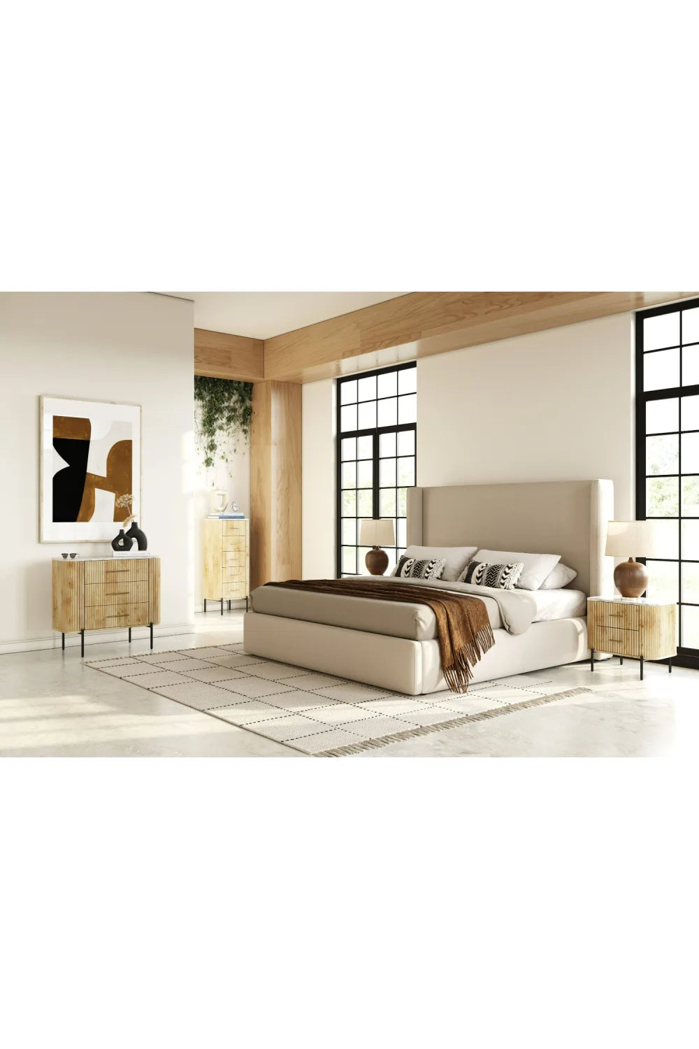 Luxury Modern Cambridge 2-Drawer Nightstand European Style for Villa