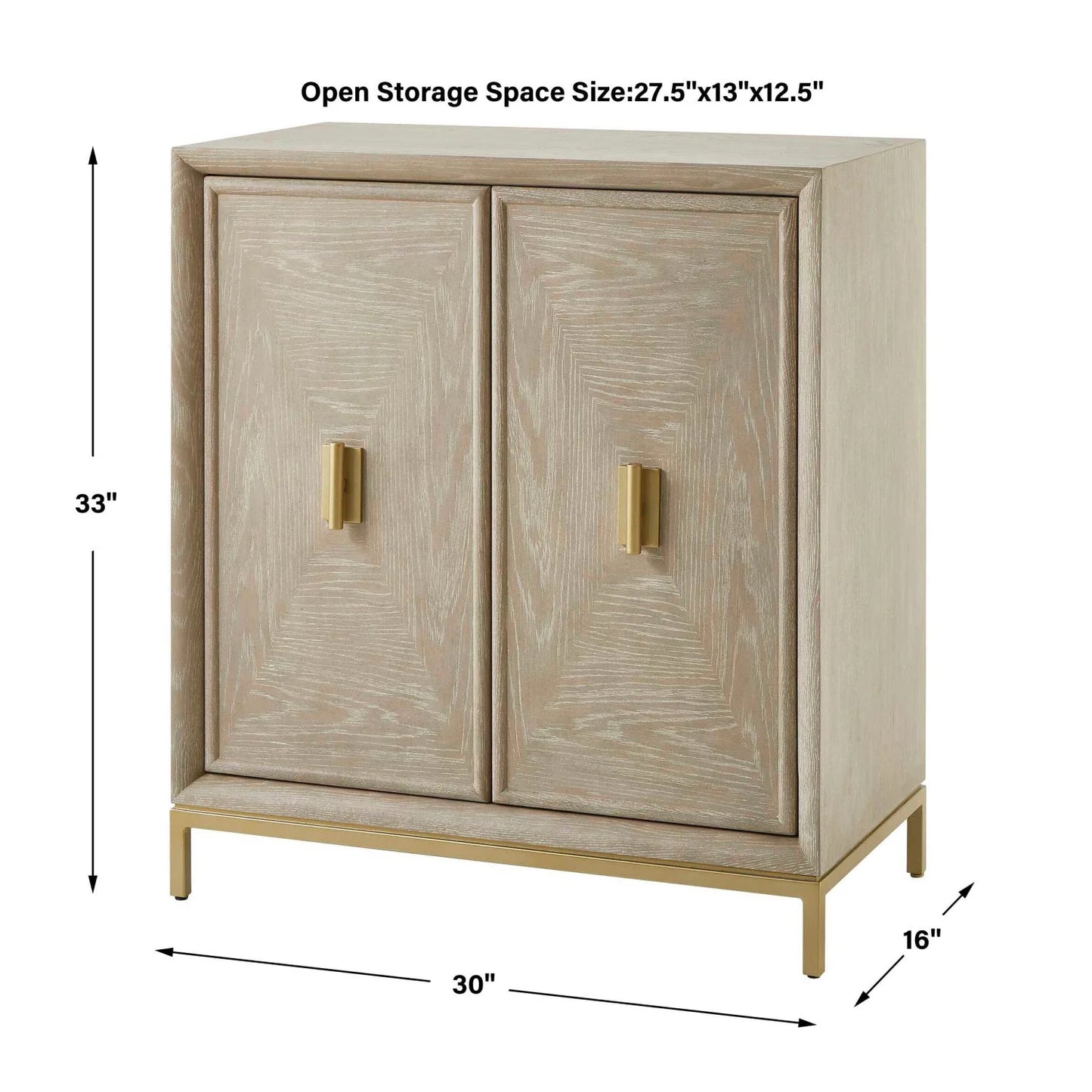 Luxury Modern Cerused Oak 2-Door Cabinet European Style for Villa