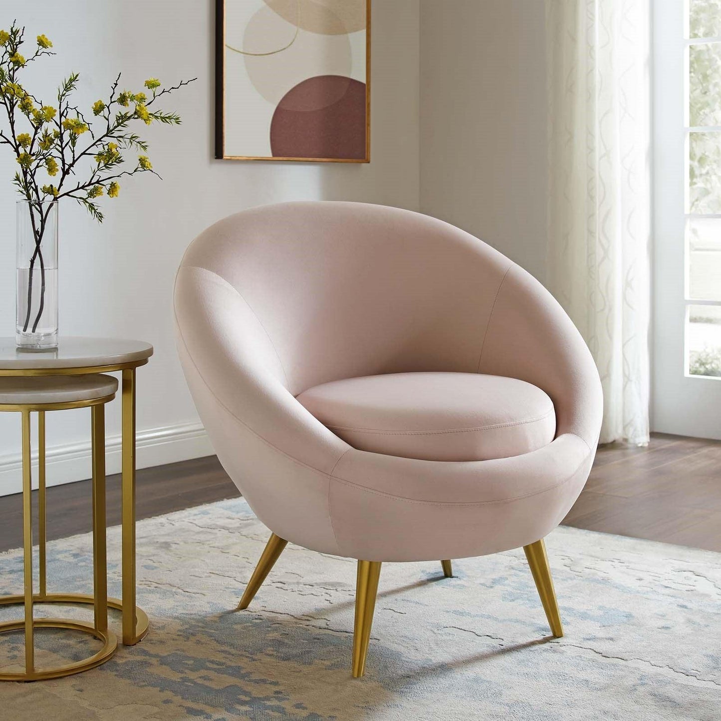 Luxury Modern Circa Velvet Accent Chair European Style for Villa