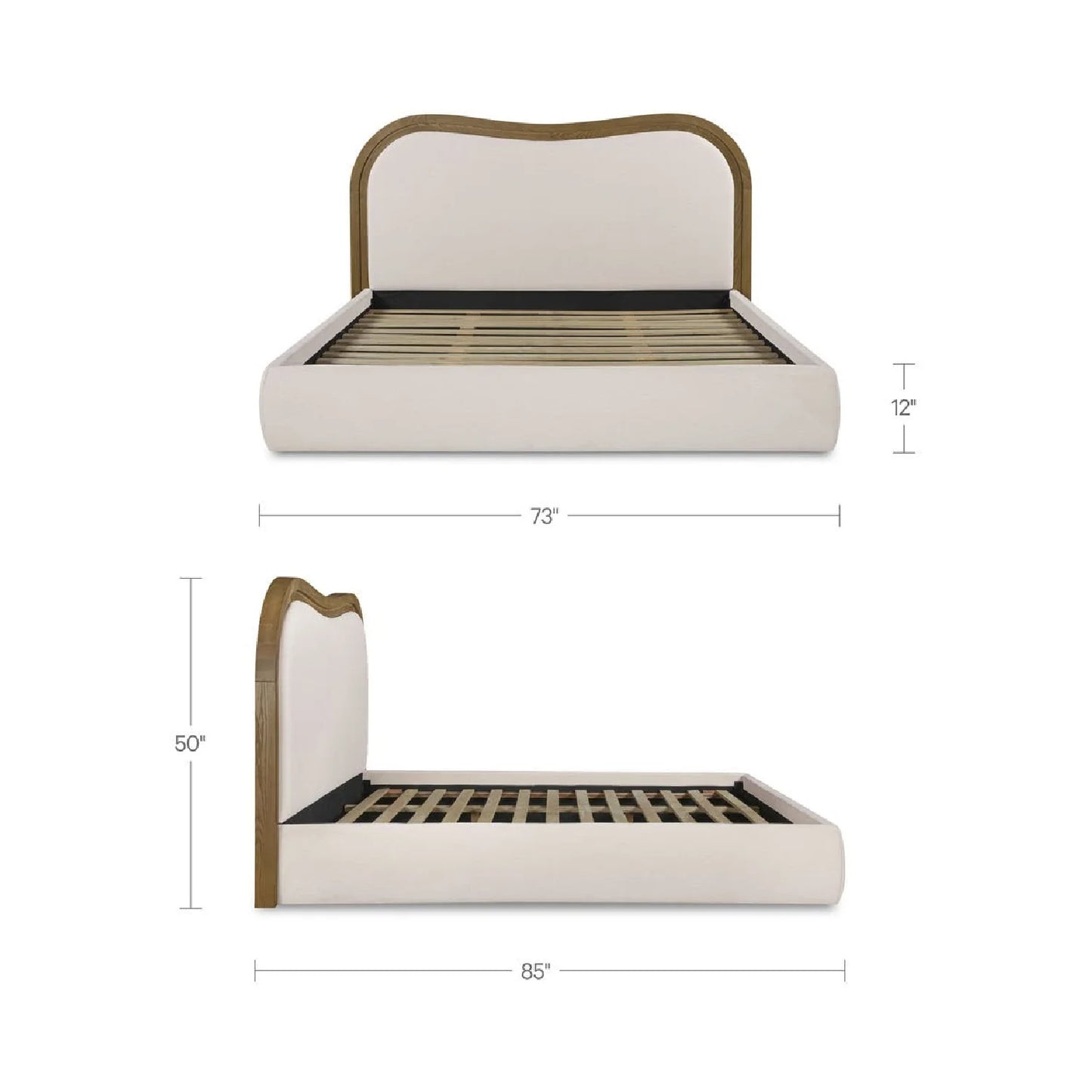 Luxury Modern Cream Upholstered Bed European Style for Villa