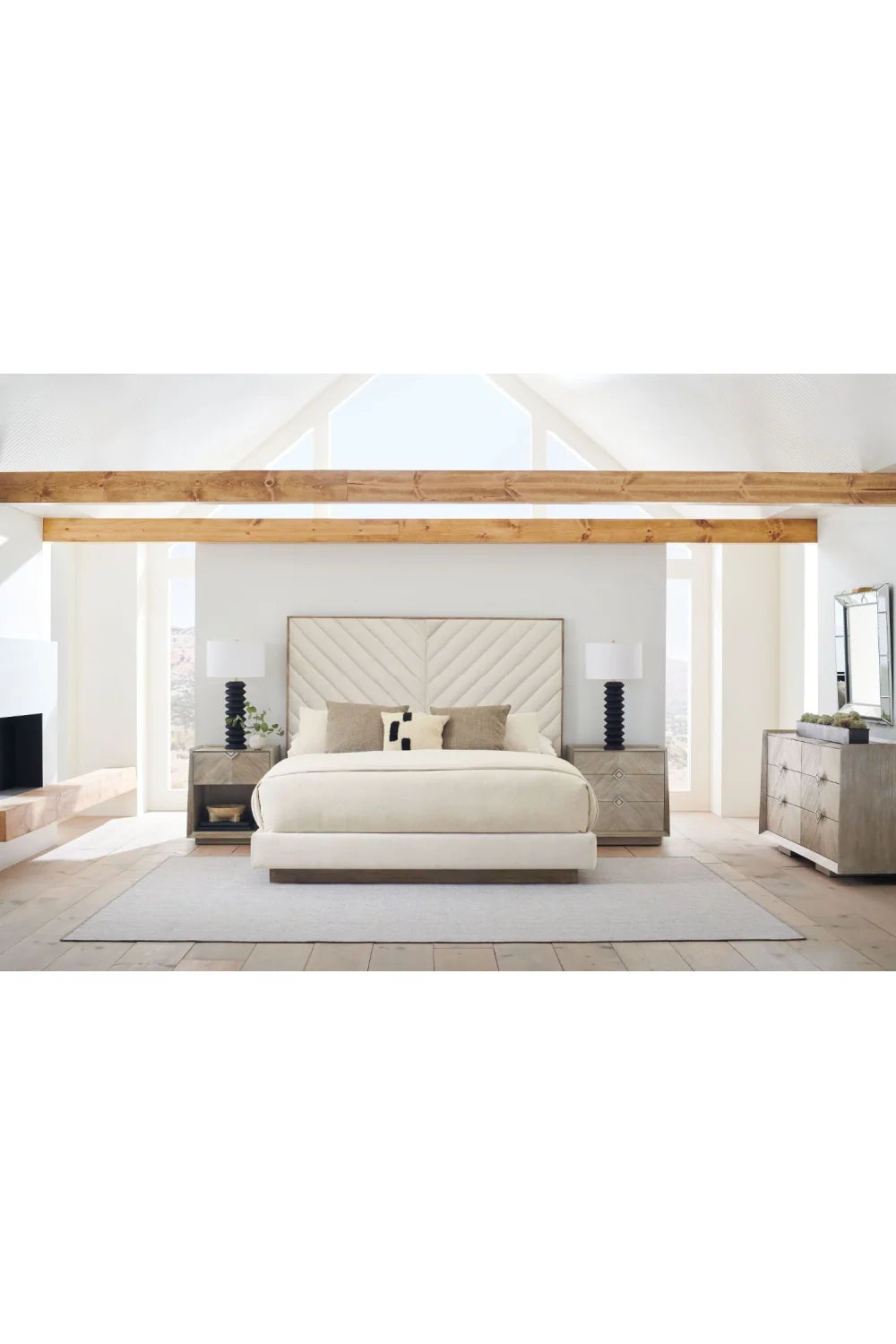 Luxury Modern Crossed Purposes Chevron Nightstand European Style for Villa
