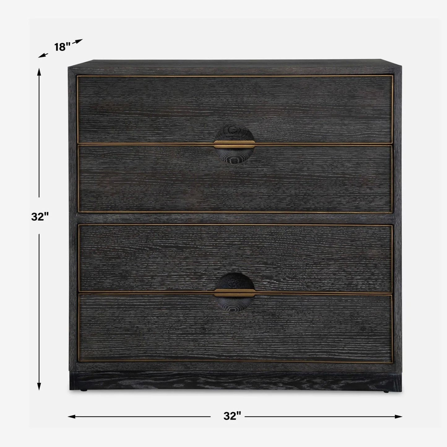 Luxury Modern Dark Oak 4-Drawer Chest European Style for Villa