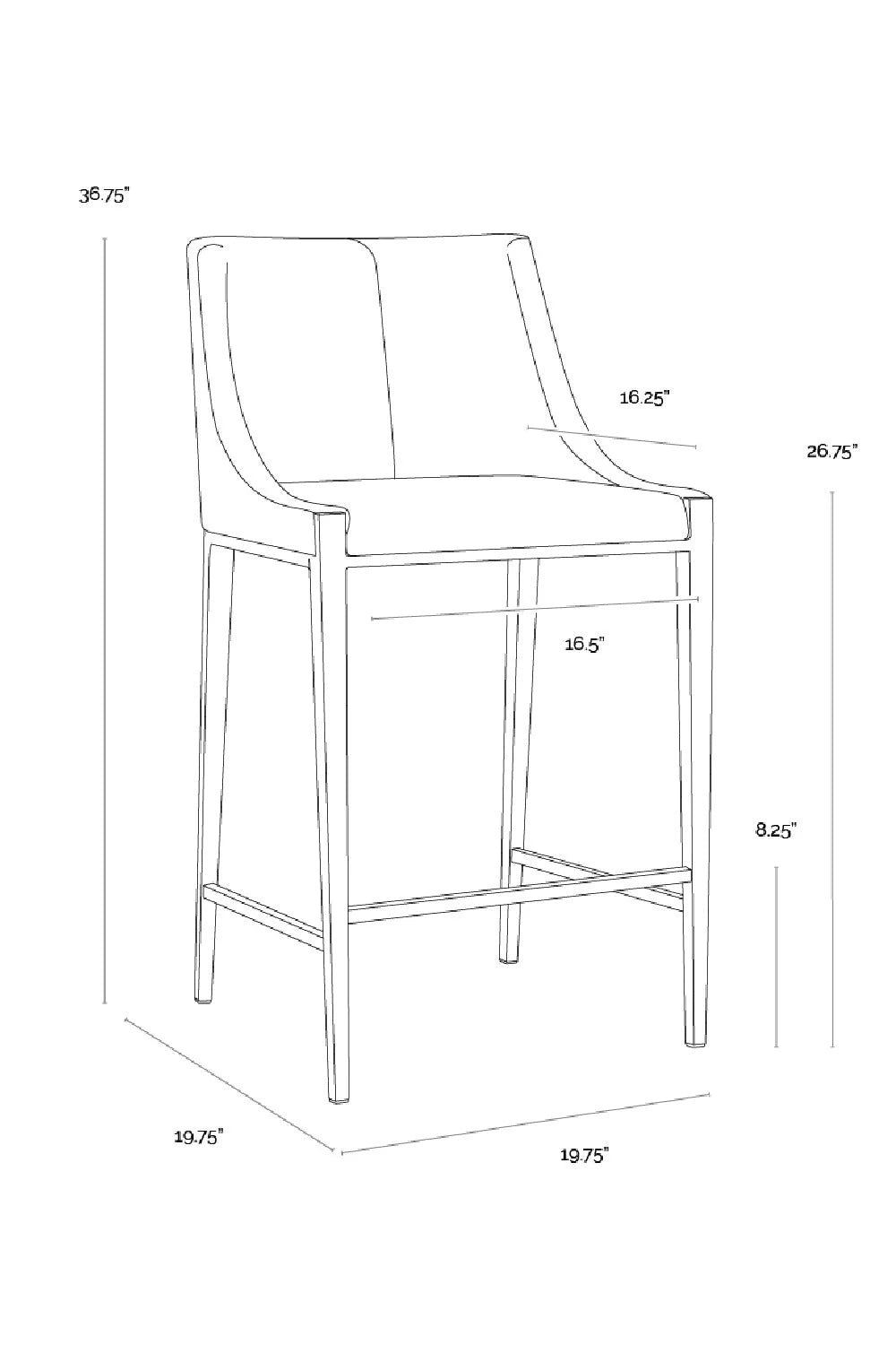 Luxury Modern Fabric Counter Stool European Style for Villa