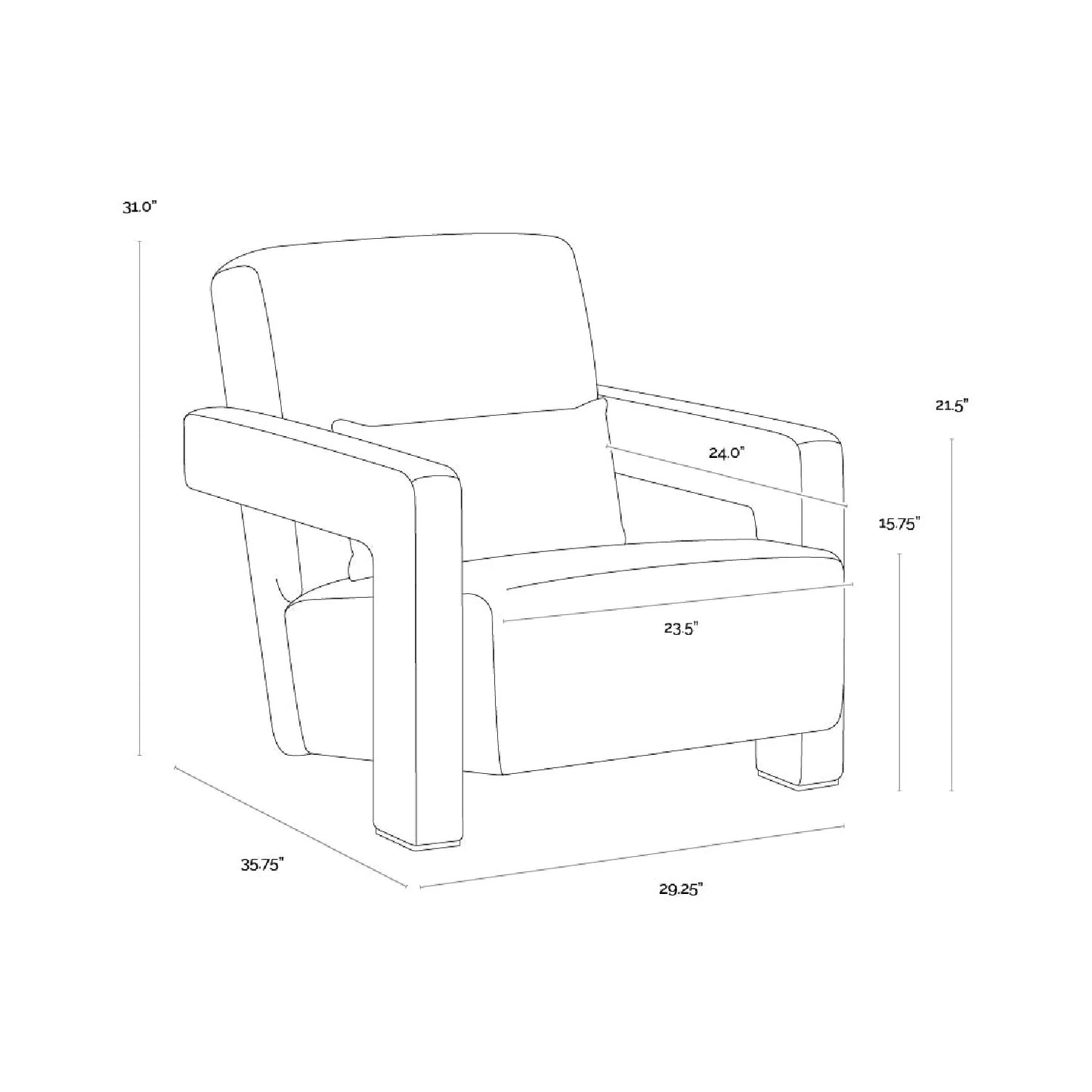 Luxury Modern Fabric Lounge Chair Modern Italian Style for Villa