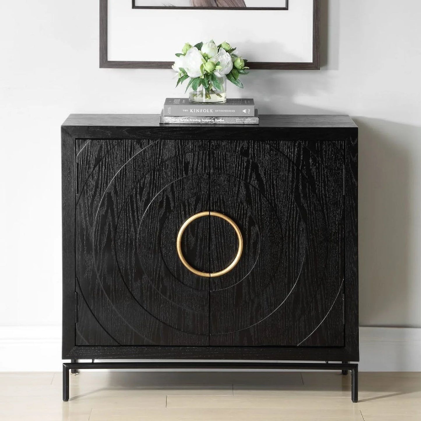 Luxury Modern Fir Wood 2-Door Cabinet European Style for Villa