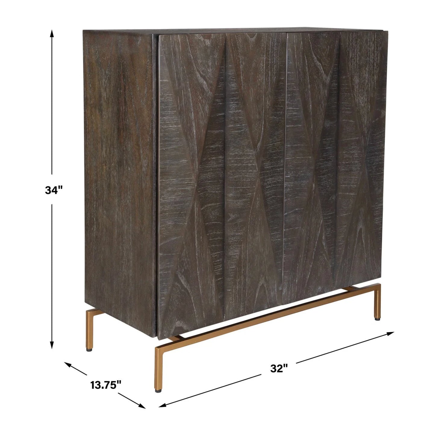 Luxury Modern Geometric Wooden Accent Cabinet European Style for Villa