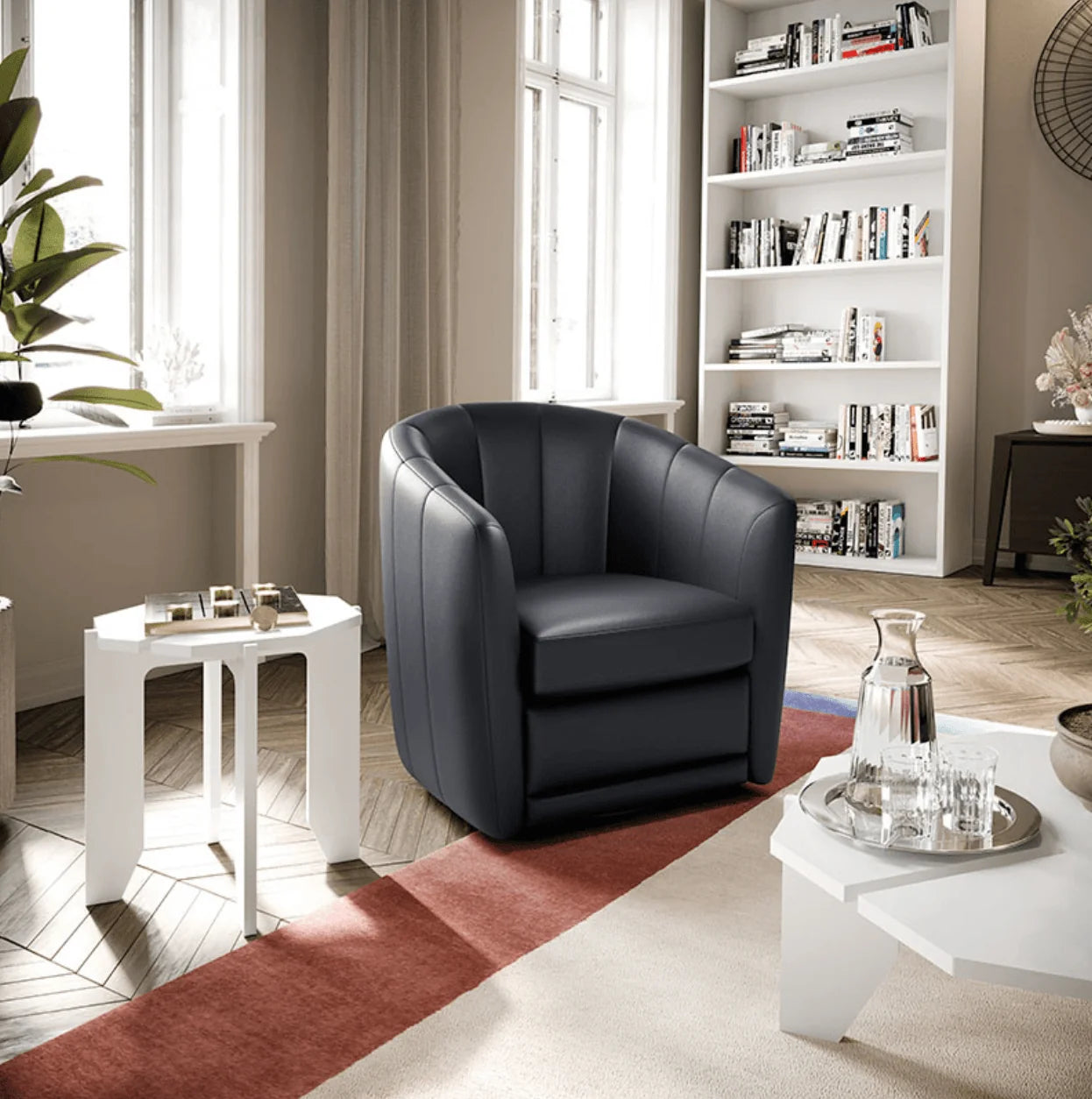 Luxury Modern Giada Swivel Accent Chair European Style for Villa