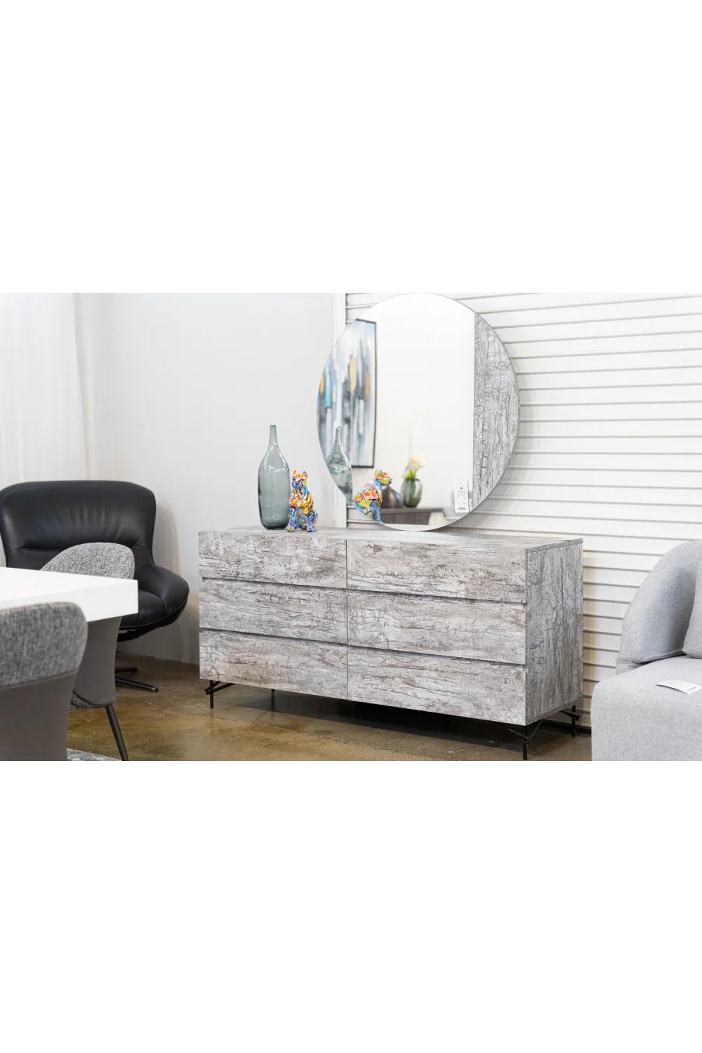 Luxury Modern Gray 6-Drawer Dresser European Style for Villa