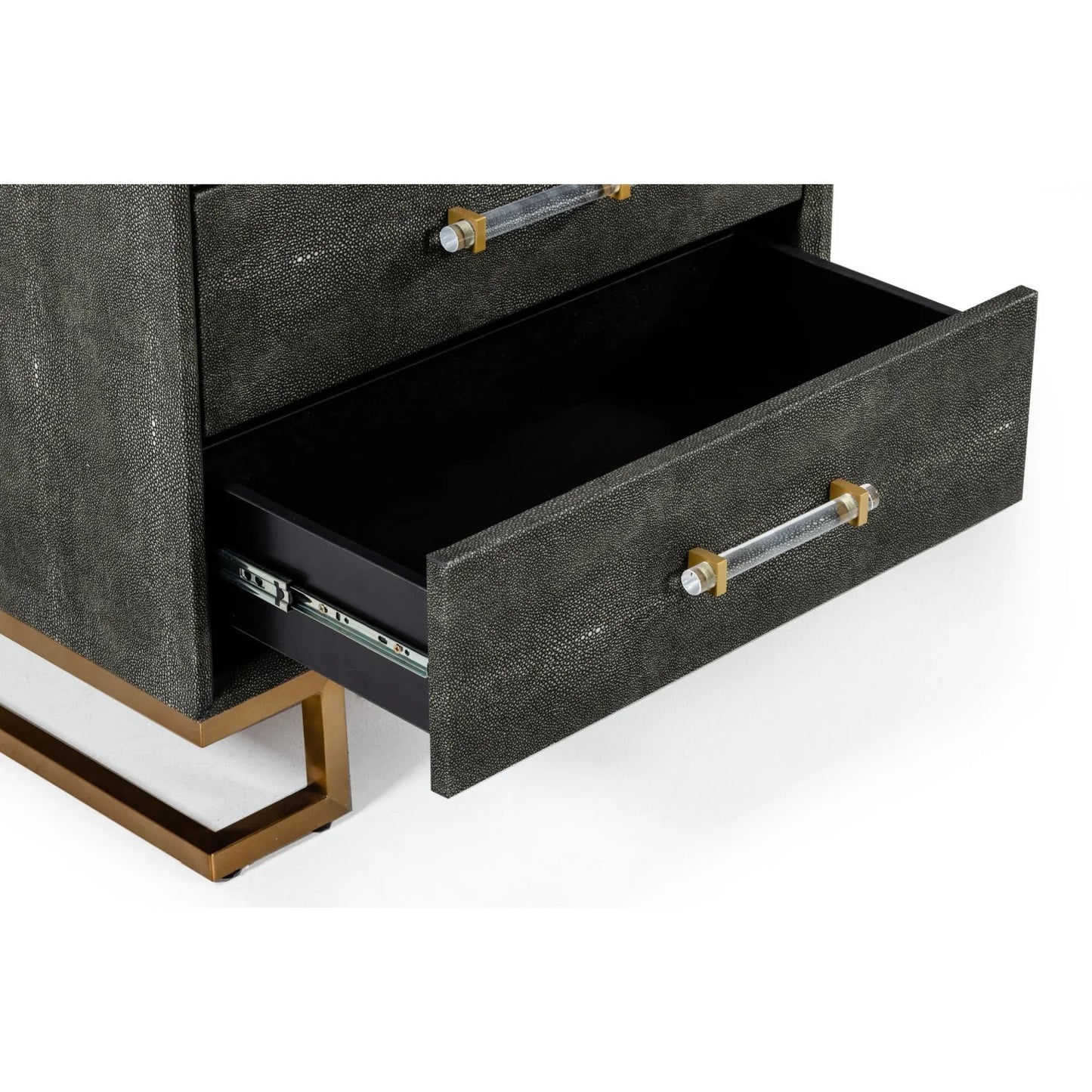 Luxury Modern Gray Shagreen 5-Drawer Chest European Style for Villa