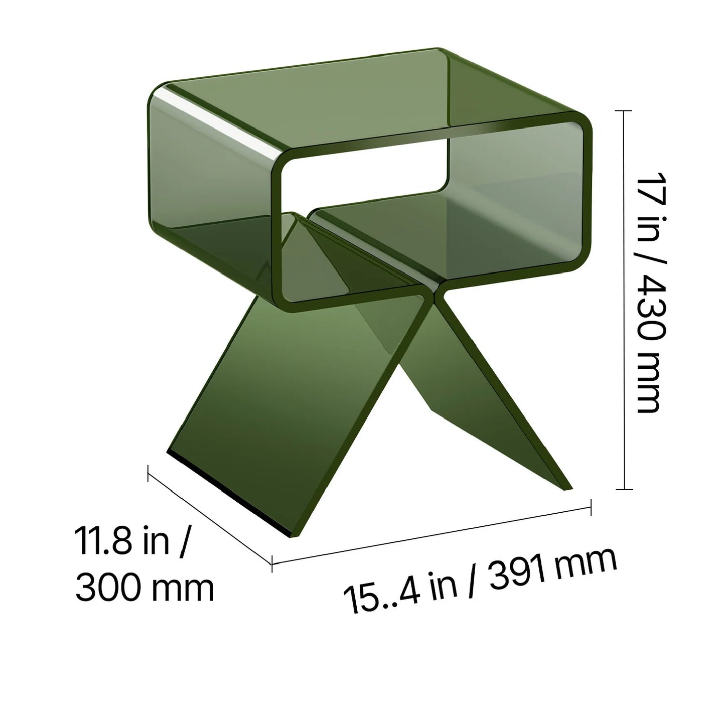 Luxury Modern Green Acrylic Nightstand European Style for Villa