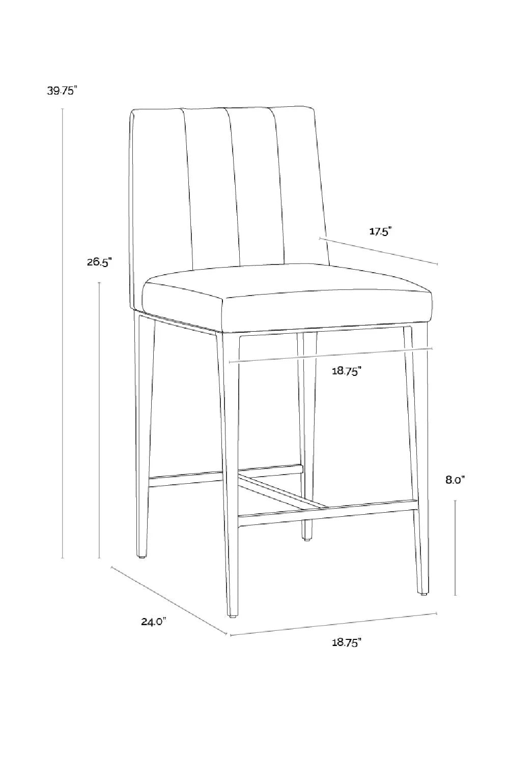Luxury Modern Metal Frame Counter Stool European Style for Villa