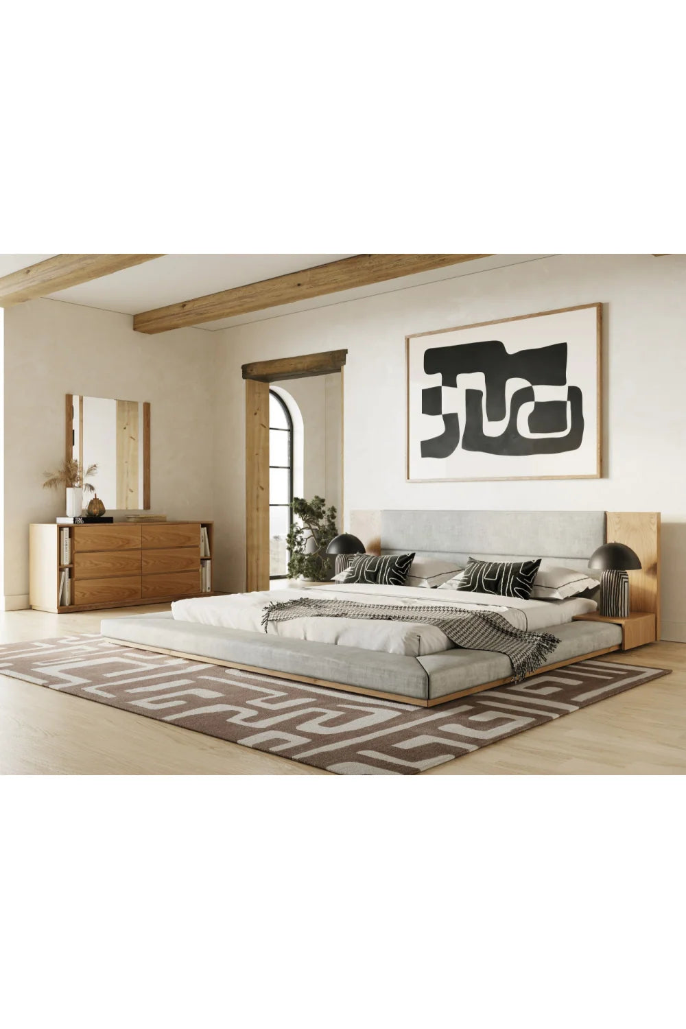 Luxury Modern Natural Oak Dresser European Style for Villa