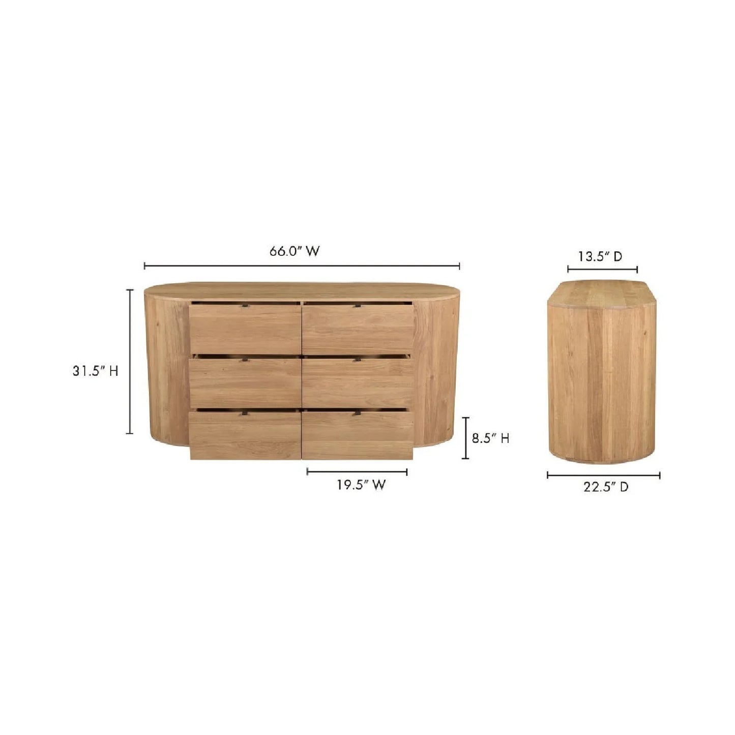 Luxury Modern Natural Oak Dresser European Style for Villa