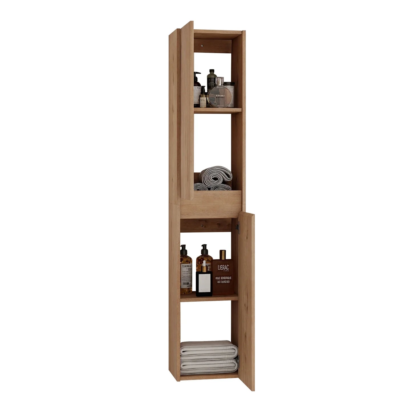 Luxury Modern Oak Bathroom Side Cabinet European Style for Villa