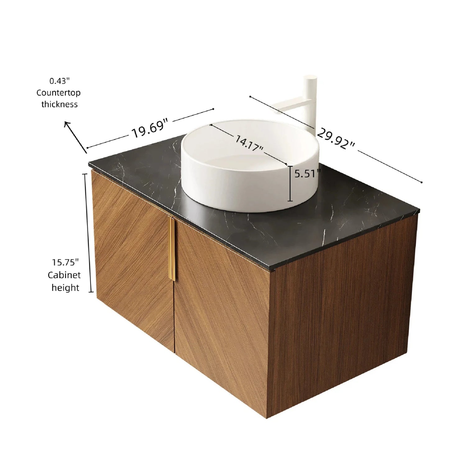 Luxury Modern Oak Bathroom Vanity European Style for Villa