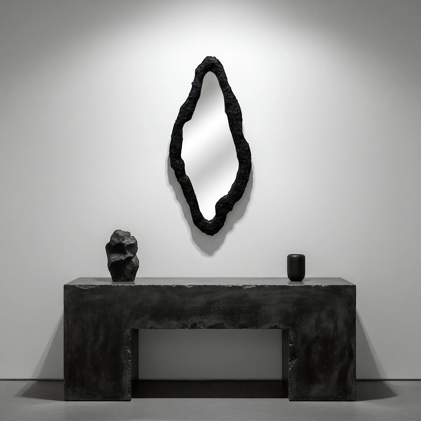 Luxury Modern Obsidian Shard Mirror European Style for Villa