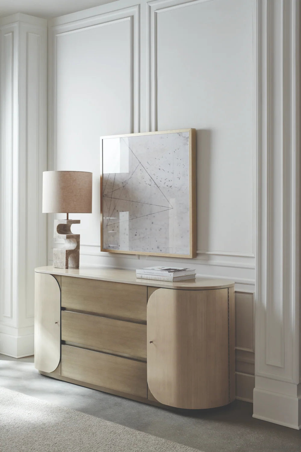 Luxury Modern Oval Wood Dresser European Style for Villa