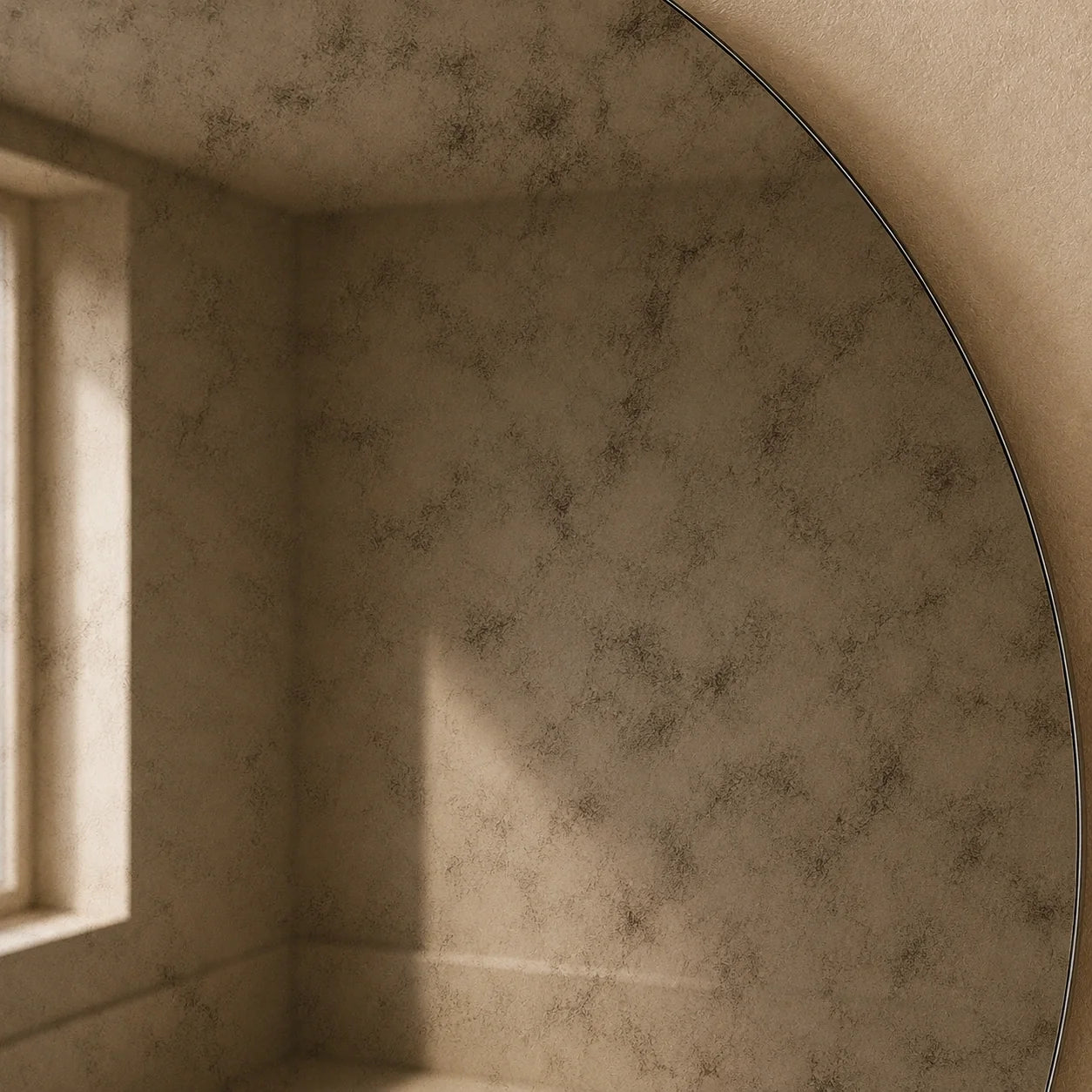 Luxury Modern Oxide Dusk Round Mirror European Style for Villa