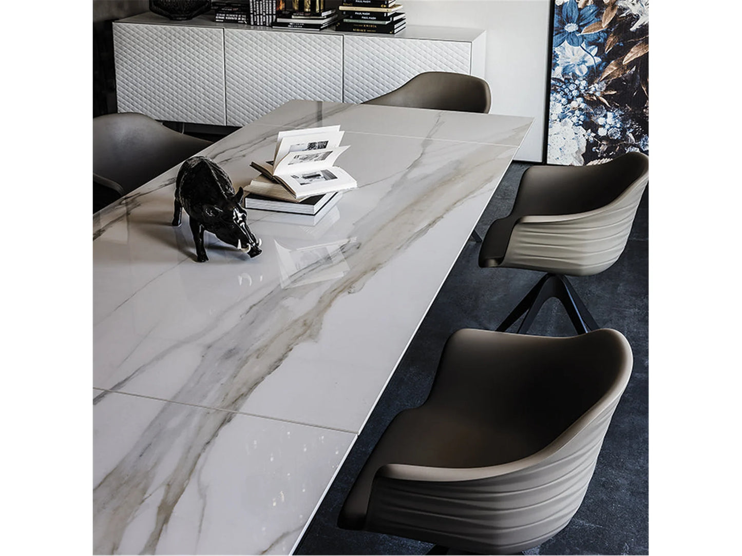 Luxury Modern Premier Ceramic Dining Table European Style for Villa